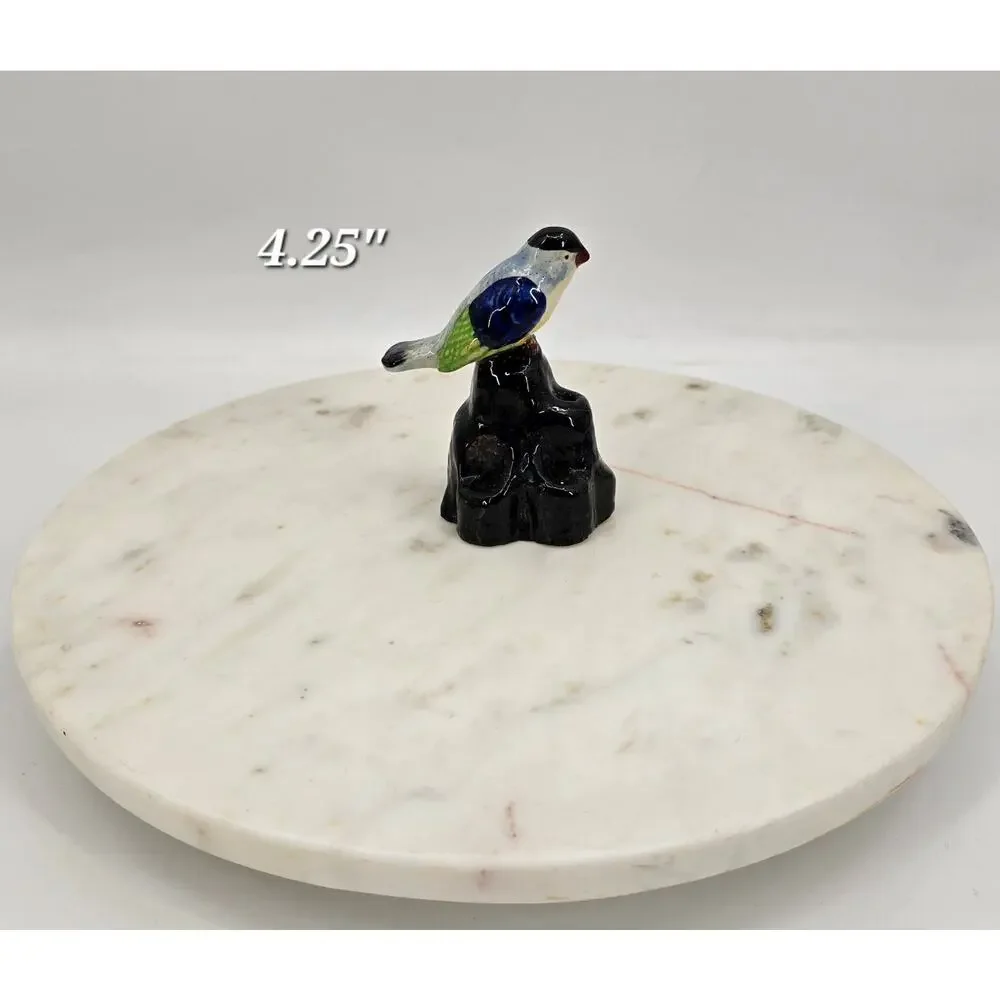 Vintage Gottagecore Vintage Floral Ceramic Bird Flower‎ Frog / Toothpick Holder